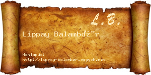 Lippay Balambér névjegykártya